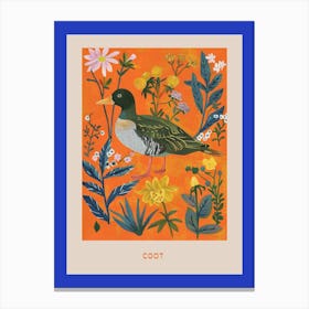 Spring Birds Poster Coot 3 Canvas Print