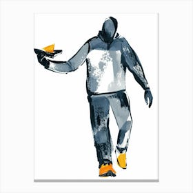 Man With A Football Canvas Print