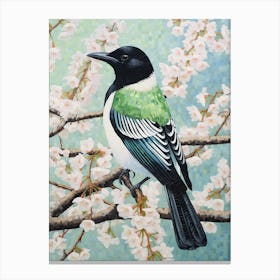 Ohara Koson Inspired Bird Painting Magpie 4 Canvas Print