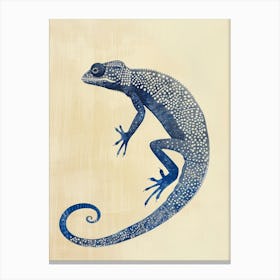 Blue Carpet Chameleon Block Print 1 Canvas Print