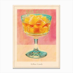 Yellow Jellied Candy Sweets Retro Collage 2 Poster Canvas Print