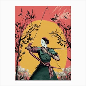 Female Samurai Onna Musha Illustration 1 Canvas Print