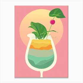 Cava Retro Pink Cocktail Poster Canvas Print