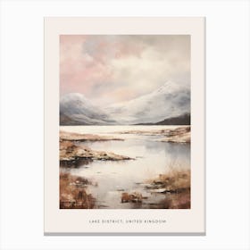 Dreamy Winter Painting Poster Lake District United Kingdom 2 Canvas Print