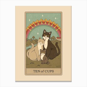 Ten Of Cups   Cats Tarot Canvas Print