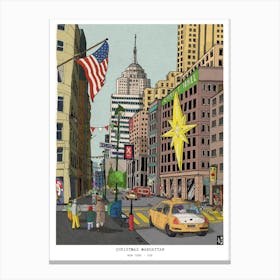 New York Cityscape at Christmas Canvas Print