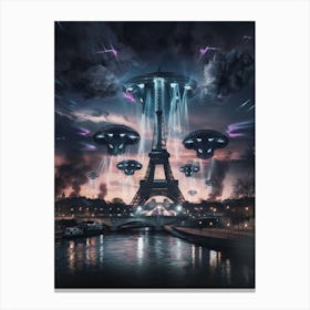 Aliens In Paris 1 Canvas Print