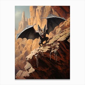 European Free Tailed Bat Flying 4 Canvas Print