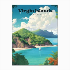 Virgin Islands National Park West Indies Modern Travel Illustration Canvas Print