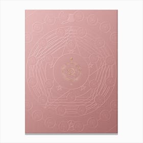 Geometric Gold Glyph on Circle Array in Pink Embossed Paper n.0160 Canvas Print