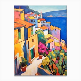 Cinque Terre Italy 4 Fauvist Painting Canvas Print