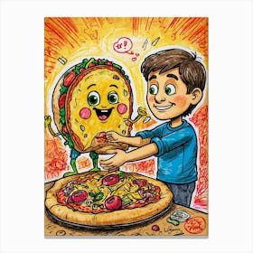 Pizza Boy Canvas Print