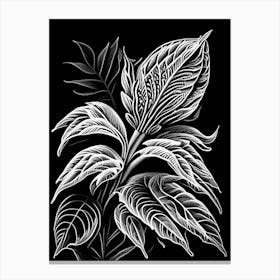 Pineapple Sage Leaf Linocut 1 Canvas Print