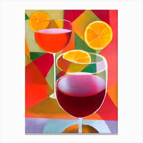 Aperol Spritz Paul Klee Inspired Abstract Cocktail Poster Canvas Print