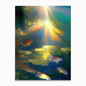 Kigoi Koi 1, Fish Monet Style Classic Painting Canvas Print