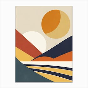 Sunny Day, Geometric Abstract Art, Poster Vintage Canvas Print