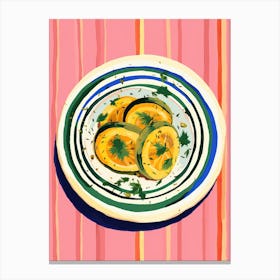 A Plate Of Pumpkins, Autumn Food Illustration Top View 41 Canvas Print