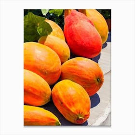 Papaya Italian Watercolour fruit Canvas Print