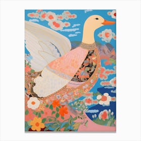 Maximalist Bird Painting Duck 3 Canvas Print