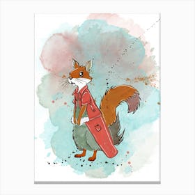 Squirrel With A Red Jacket Canvas Print