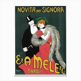 Vintage Italian Theatre Poster Canvas Print