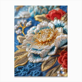 Embroidered Flowers 35 Canvas Print