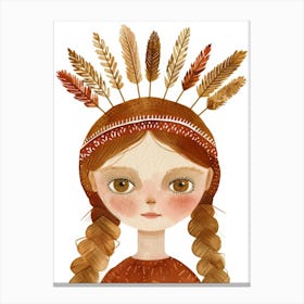 Girl With Feathers 2 Canvas Print