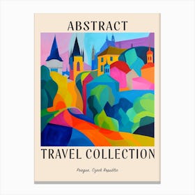 Abstract Travel Collection Poster Prague Czech Republic 4 Canvas Print