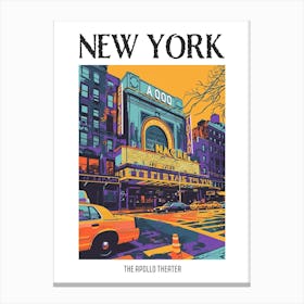The Apollo Theater New York Colourful Silkscreen Illustration 1 Poster Canvas Print