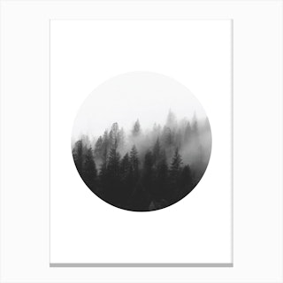 Forest In A Circle Canvas Print