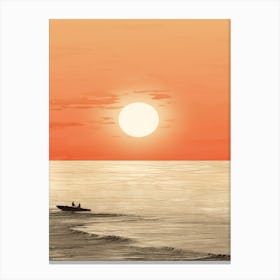 Bateau Bay Beach Australia At Sunset Golden Tones 2 Canvas Print