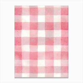 Pink Gingham Canvas Print