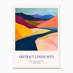 Colourful Abstract Death Valley National Park Usa 4 Poster Blue Canvas Print
