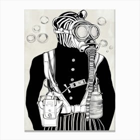 Zebra Gas Mask Canvas Print