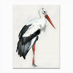 Watercolor Stork Canvas Print