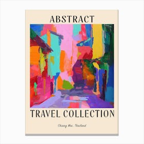 Abstract Travel Collection Poster Chiang Mai Thailand 1 Canvas Print