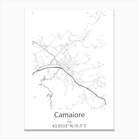 Camaiore,Italy Minimalist Map Stampe su tela