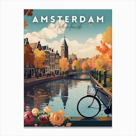 Amsterdam Travel Retro Canvas Print