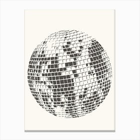 Neutral Fun Disco Ball Canvas Print