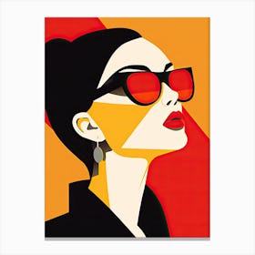 Woman In Sunglasses, Pop art 2 Canvas Print
