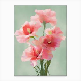 Gladioli Flowers Acrylic Painting In Pastel Colours 11 Canvas Print