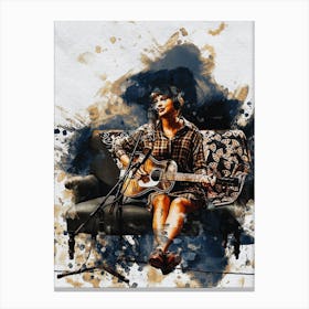 Smudge Of Portrait Taylor Swift In Recording Canvas Print