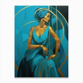 Blue Woman 8 Canvas Print