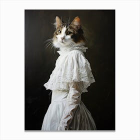 Cat In A Dress Canvas Print