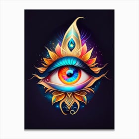 Celestial Eye, Symbol, Third Eye Tattoo 2 Canvas Print