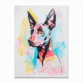 Pinscher Dog Pastel Line Painting 1 Canvas Print