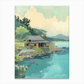 Naoshima Japan 3 Retro Illustration Canvas Print