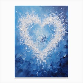 Icy Blue Heart 3 Canvas Print