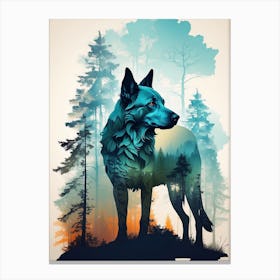 Wolf In The Woods Canvas Print
