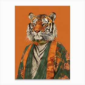 Tiger In Kimono Canvas Print